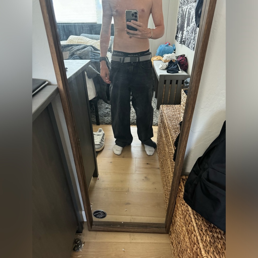 black loose fit jeans
